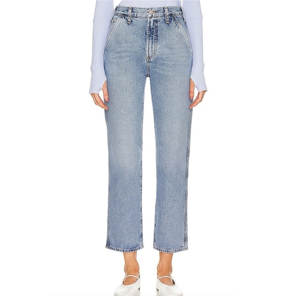 NWT AGOLDE Cooper Trouser Straight-Leg Jeans in Command Blue 23